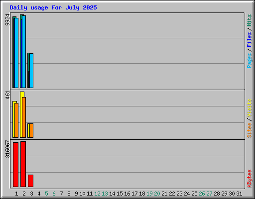 Daily usage for July 2025
